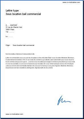 Lettre Bail Resiliation